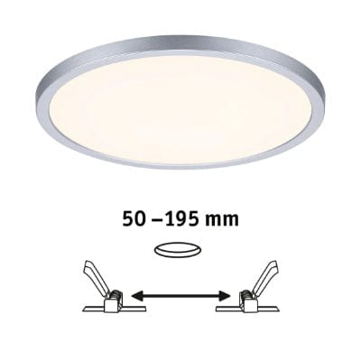 Areo VariFit Round LED Recessed Panel 230mm Warm White - Chrome