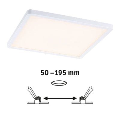 Areo VariFit Square LED Recessed Panel 230x230mm Warm White - White