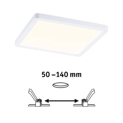 Areo VariFit Square LED Recessed Panel 175x175mm Warm White Dimmable - White