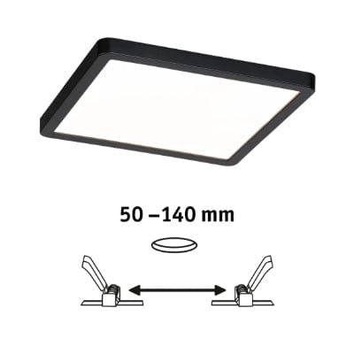 Areo VariFit Square LED Recessed Panel Smart Home Zigbee 175x175mm Tunable White - Black
