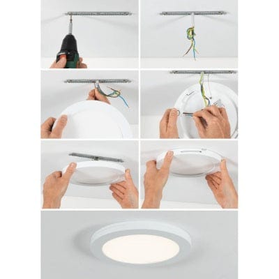 Round LED Recessed Panel 2in1 Cover-it 330mm Neutral White - White With Motion Sensor