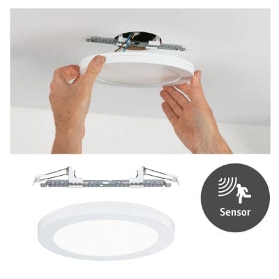 Round LED Recessed Panel 2in1 Cover-it 330mm Neutral White - White With Motion Sensor