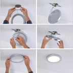 Round LED Recessed Panel 2in1 Cover-it 225mm Neutral White - Chrome