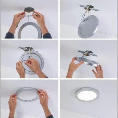 Round LED Recessed Panel 2in1 Cover-it 225mm Neutral White - Chrome