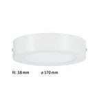 Lunar Round LED Panel 170mm Warm White - White