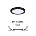 Areo VariFit Round LED Recessed Panel  118mm Warm White - Black