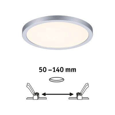 Areo VariFit Round LED Recessed Panel 175mm Warm White - Chrome