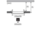 Square LED Recessed Panel IP44 220x220mm Neutral White - Chrome
