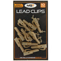 NGT Lead Clips with Pin – Half Brown 10pc