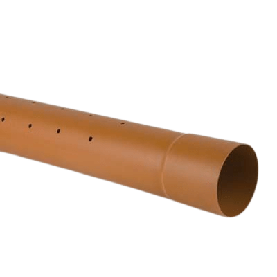 Brett Martin Underground Single Socket Perforated Pipe - 100mm x 6m