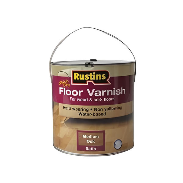 Rustins Quick Dry Coloured Floor Varnish - Medium Oak x 2.5 Litre