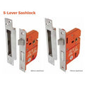 Sparka Satin Stainless Steel 5 Lever Sashlock - All Lengths