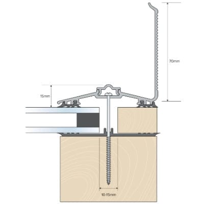 Capex 70 Wall Flashing Bar & Gasket (3m) - Brown
