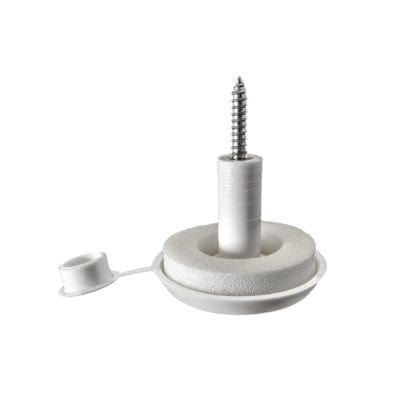 25mm Polycarbonate Fixing Buttons (Pack of 10) - White