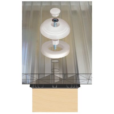 10mm Polycarbonate Fixing Buttons (Pack of 10) - White
