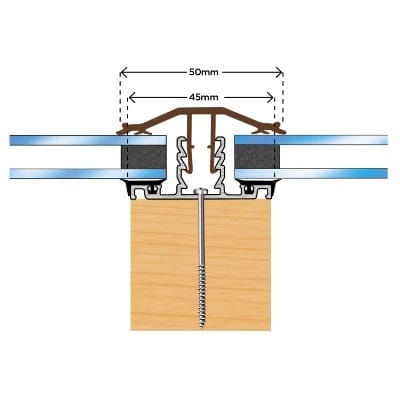 Capex Snap Down (10-25mm) Glazing Bar (5m) - Brown