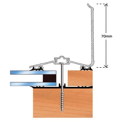 Capex 70 Wall Flashing Bar & Gasket (3m) - Brown