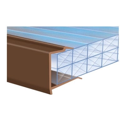 PVC Roof Sheet End Closure (25mm) 2.1m - Anthracite Grey