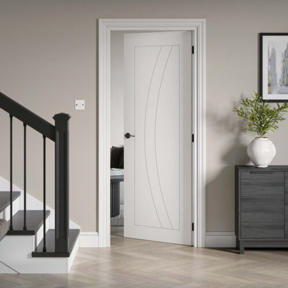 JB Kind Sicily White Primed Glazed Internal Door - All Sizes
