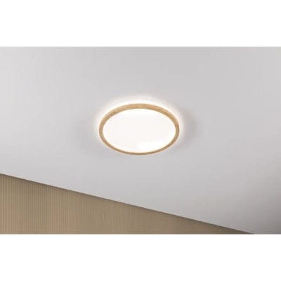 Atria Shine Backlight Round LED Panel 420mm Warm White - Wood Look