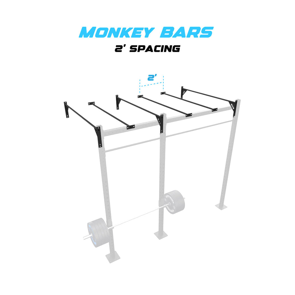10' Wall-Mount Builder® Rig: Intermediate 1 w/ 2' Monkey Bar Spacing