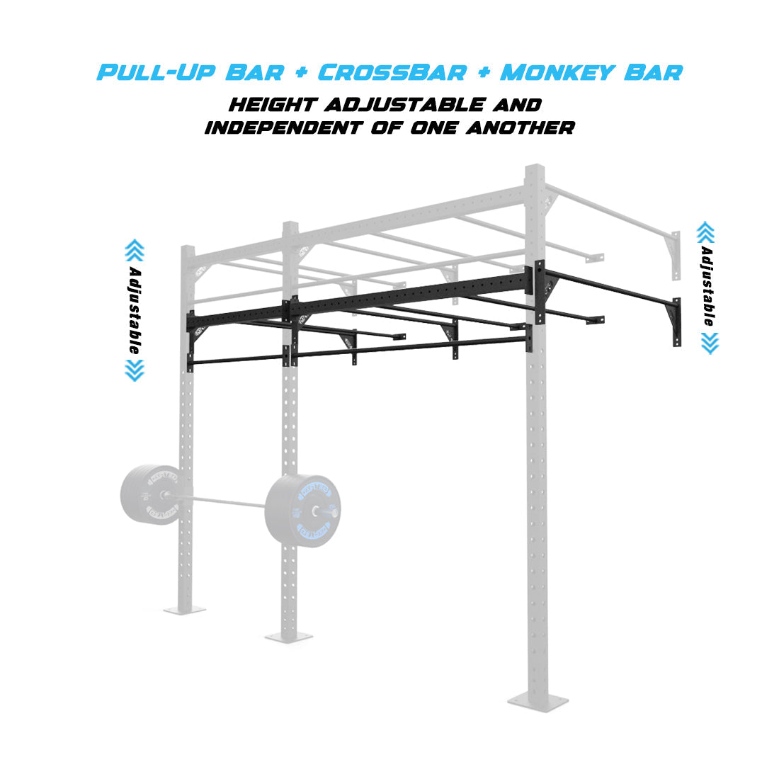 10' Wall-Mount Builder® Rig: Intermediate 1 w/ 2' Monkey Bar Spacing