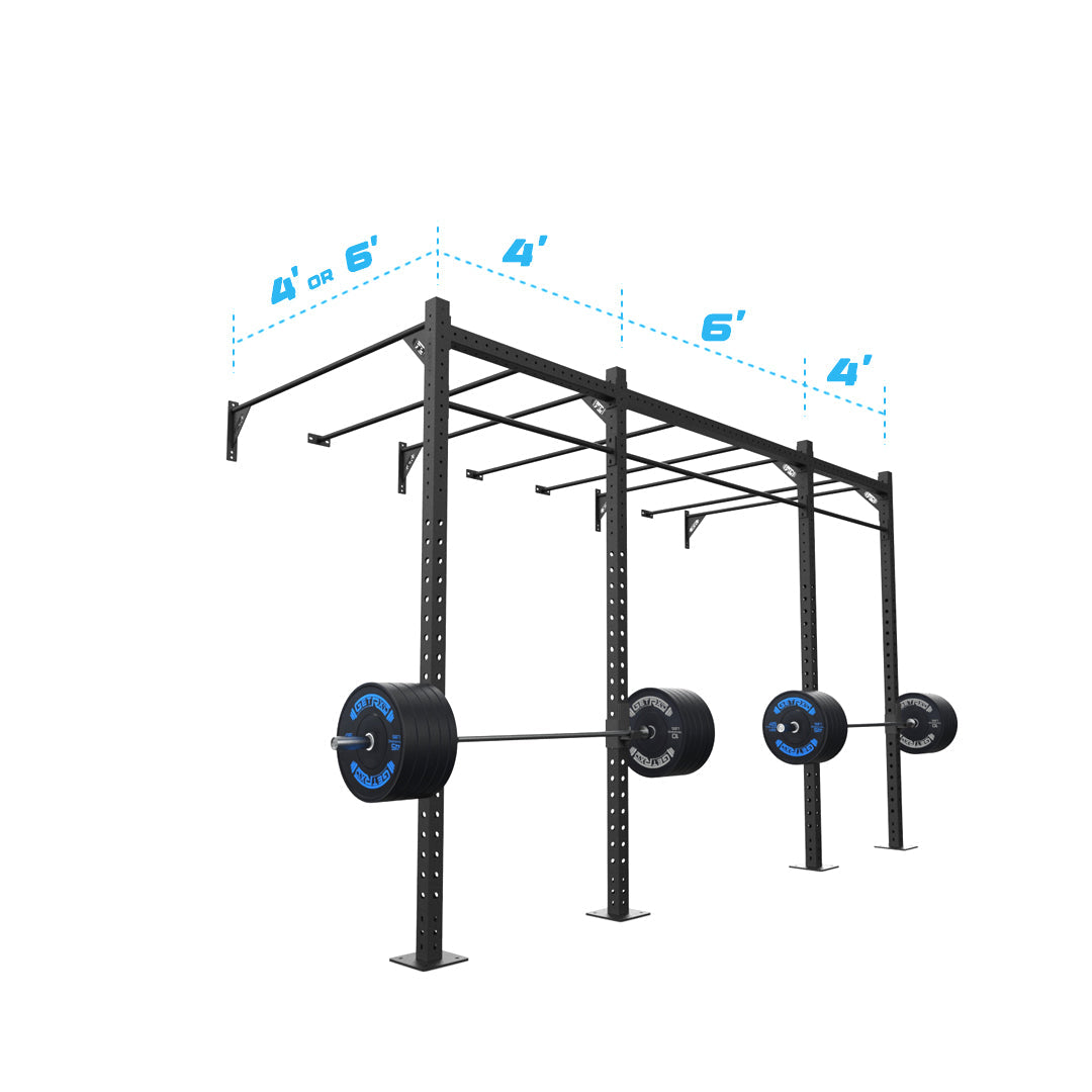 14' Wall-Mount Builder® Rig: Intermediate 1 w/ 2' Monkey Bar Spacing