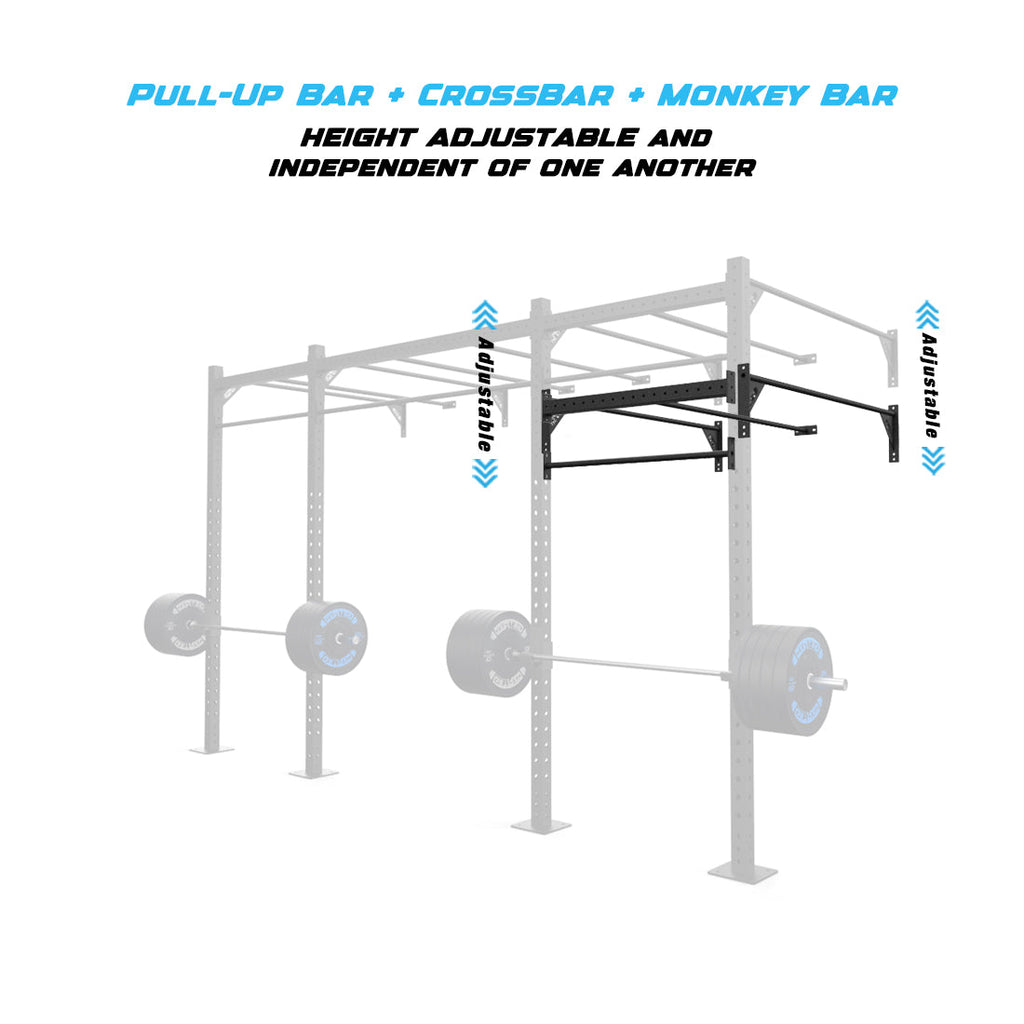 14' Wall-Mount Builder® Rig: Intermediate 1 w/ 2' Monkey Bar Spacing