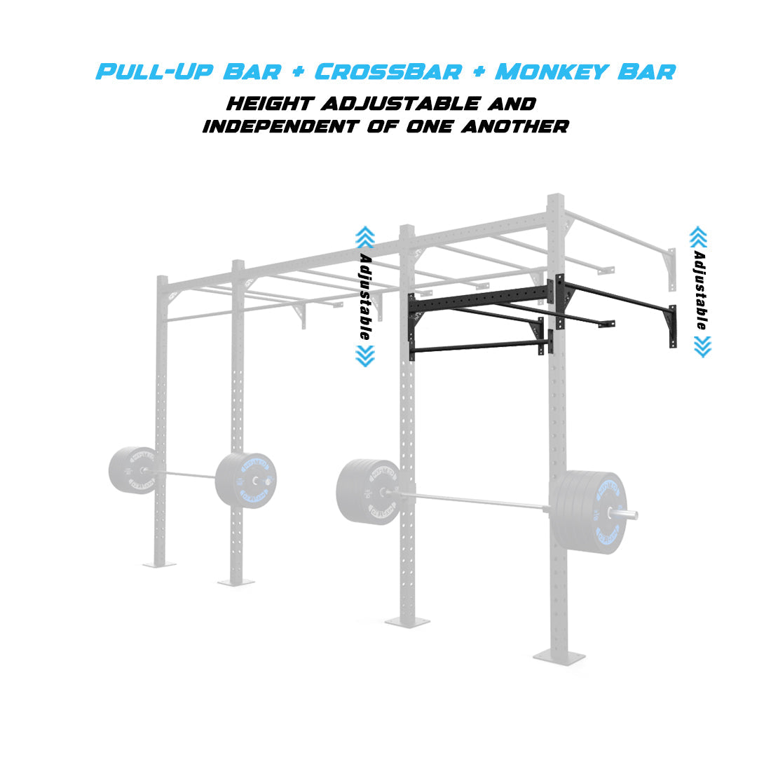 14' Wall-Mount Builder® Rig: Intermediate 1 w/ 2' Monkey Bar Spacing