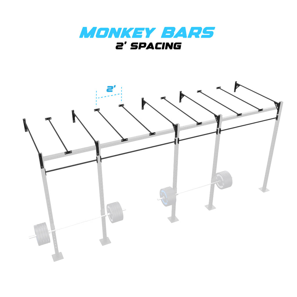 20' Wall-Mount Builder® Rig: Intermediate 1 w/ 2' Monkey Bar Spacing