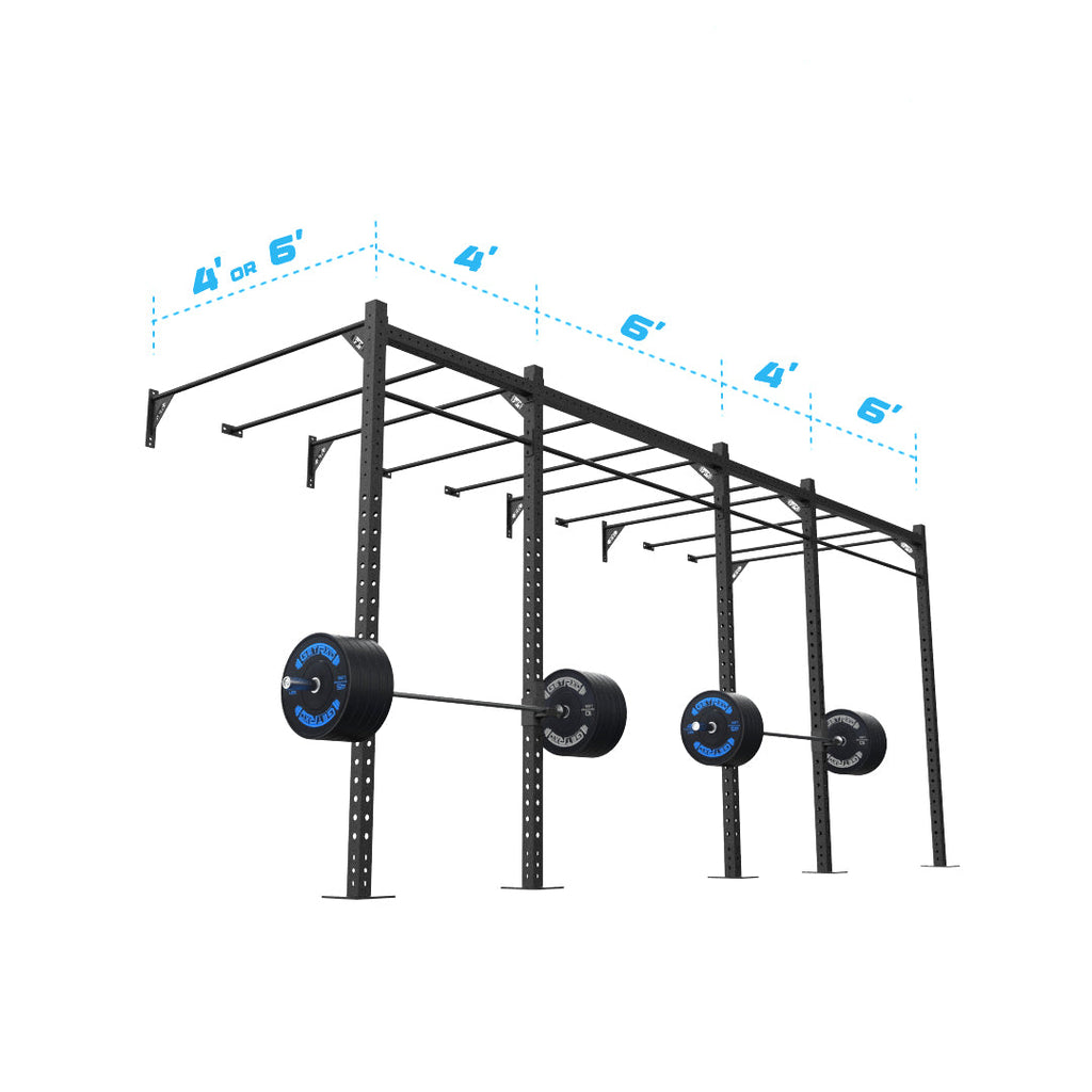 20' Wall-Mount Builder® Rig: Intermediate 1 w/ 2' Monkey Bar Spacing