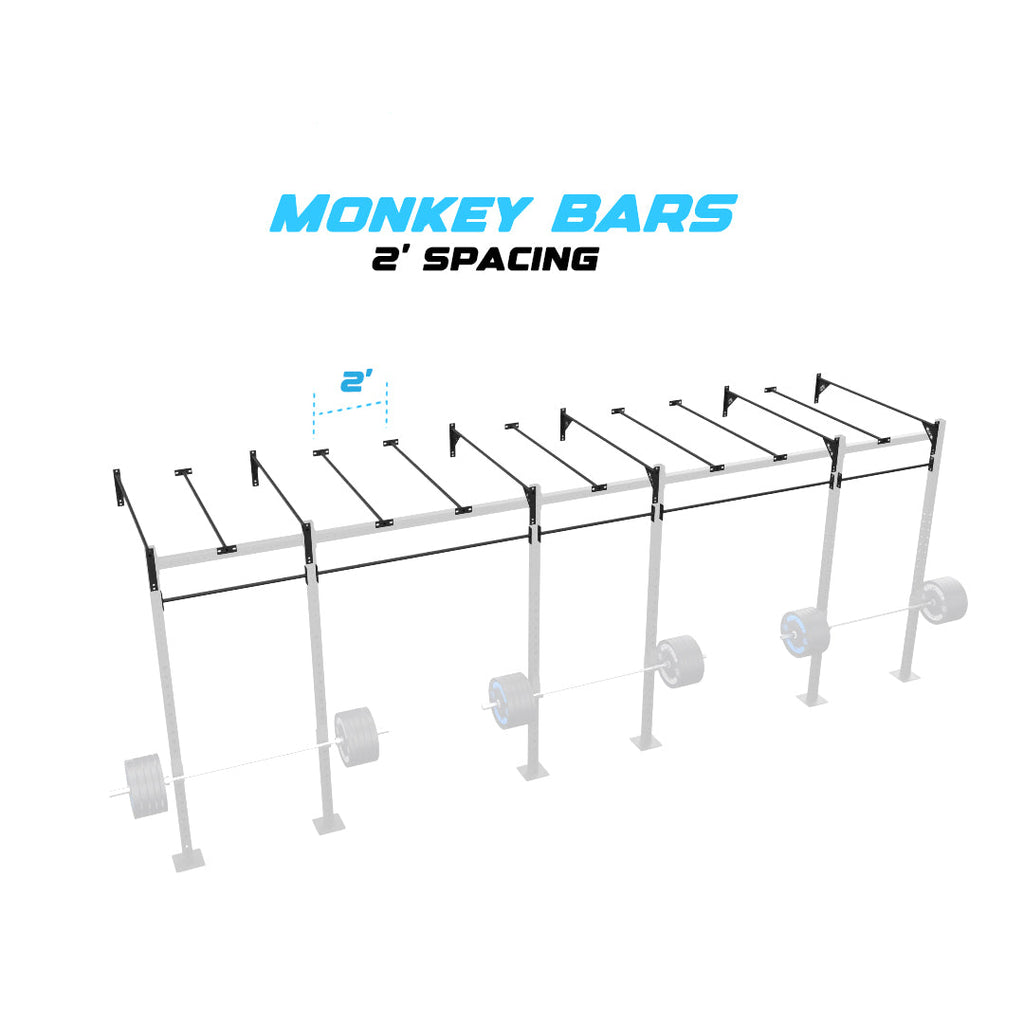 24' Wall-Mount Builder® Rig: Intermediate 1 w/ 2' Monkey Bar Spacing