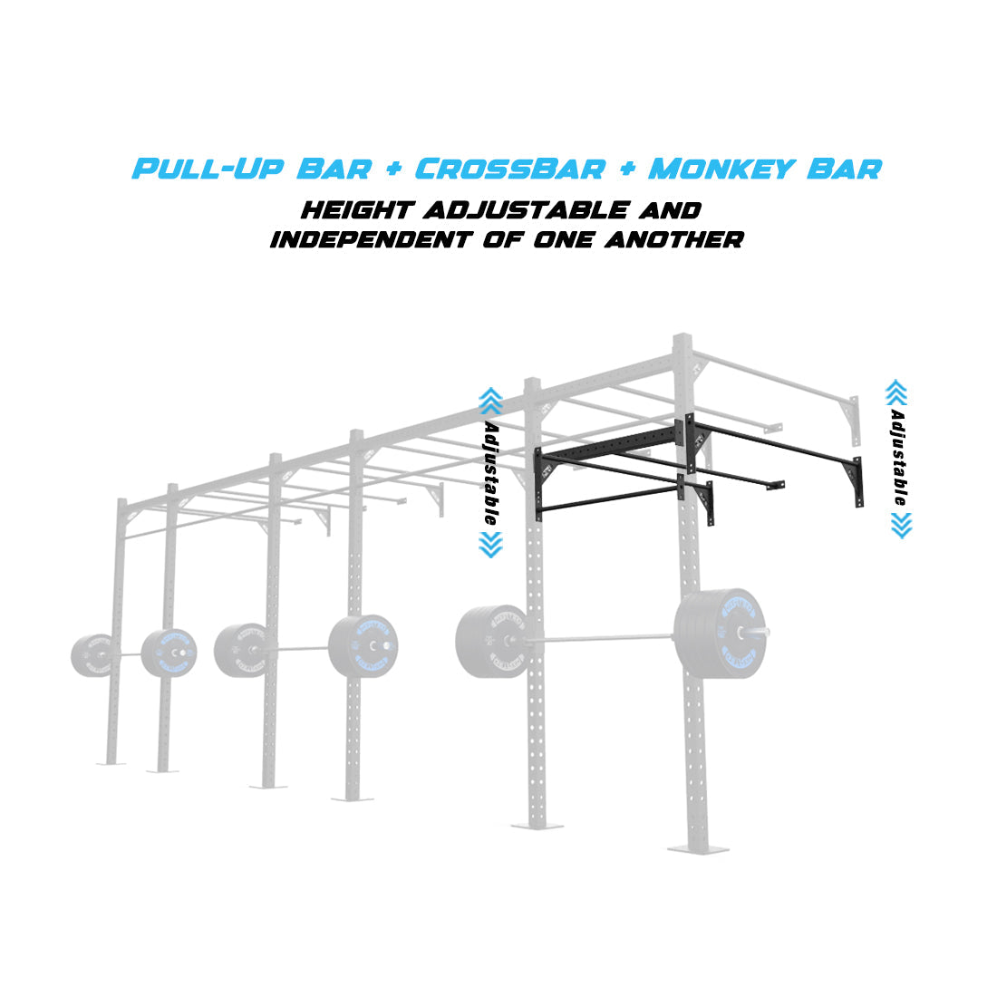 24' Wall-Mount Builder® Rig: Intermediate 1 w/ 2' Monkey Bar Spacing