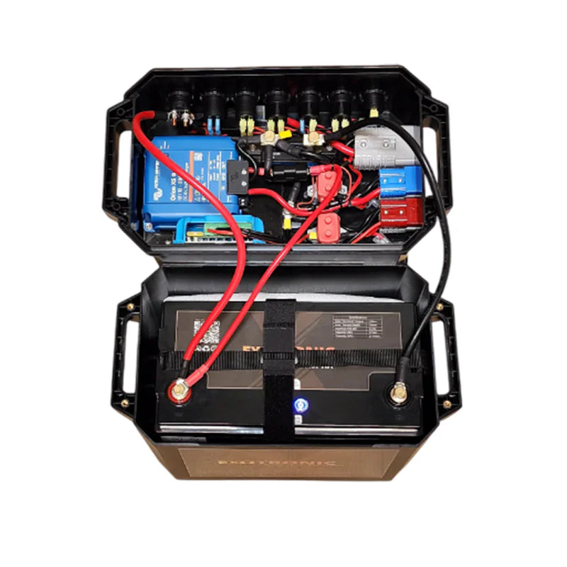 Exotronic 100Ah Pre-wired Orion XS + SmartSolar + SmartShunt Lithium Battery Box