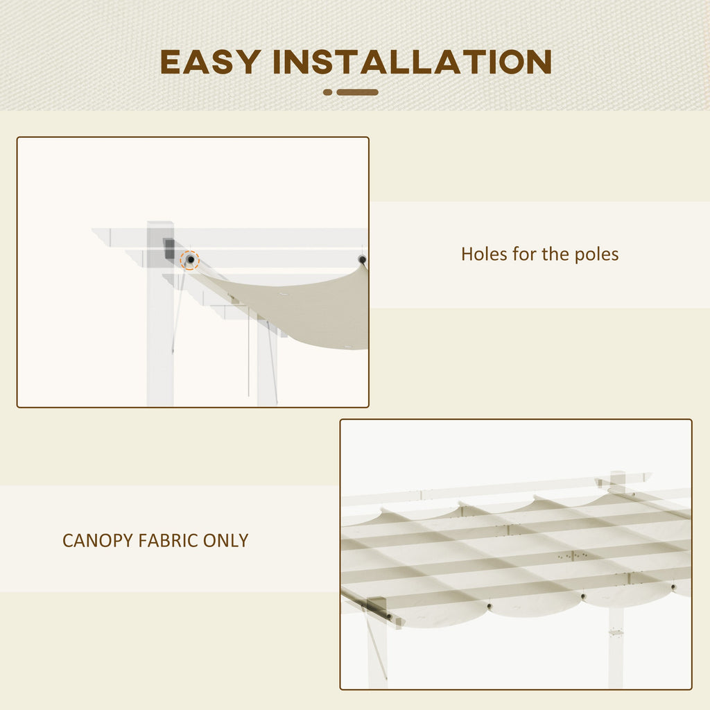 Retractable Replacement Pergola Canopy for 10' x 10' Pergola, White