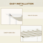 Retractable Replacement Pergola Canopy for 10' x 10' Pergola, White