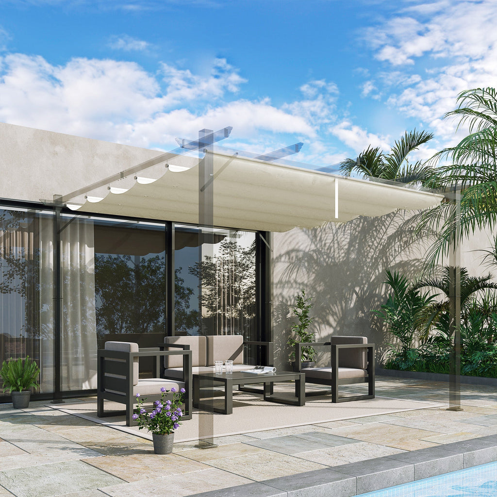 Retractable Replacement Pergola Canopy for 10' x 10' Pergola, White