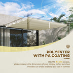 Retractable Replacement Pergola Canopy for 10' x 10' Pergola, White