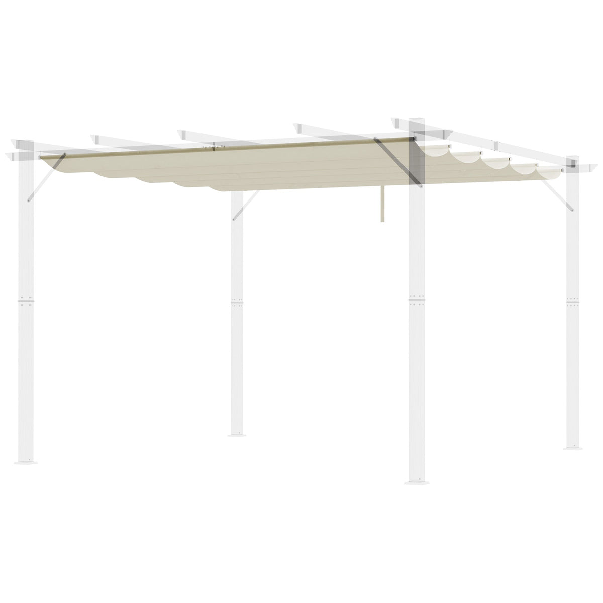 Retractable Replacement Pergola Canopy for 10' x 10' Pergola, White