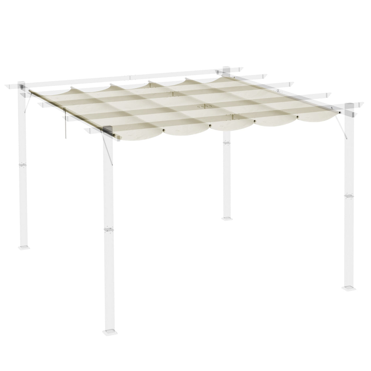 Retractable Replacement Pergola Canopy for 10' x 10' Pergola, White