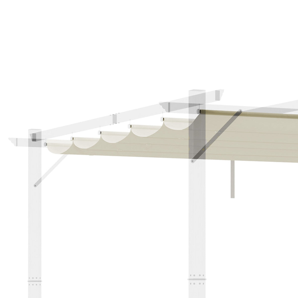 Retractable Replacement Pergola Canopy for 10' x 10' Pergola, White
