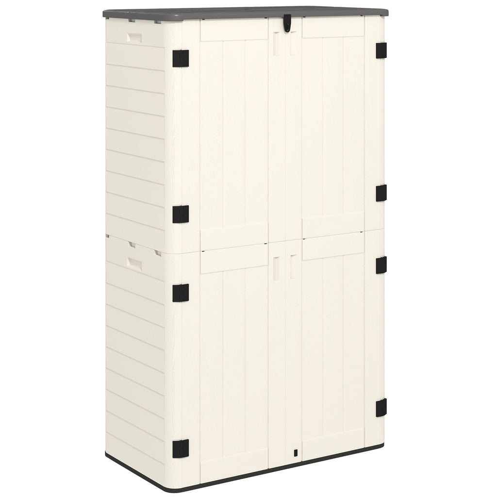 368 Gallon Waterproof Deck Box with Openable Top & Lockable Doors