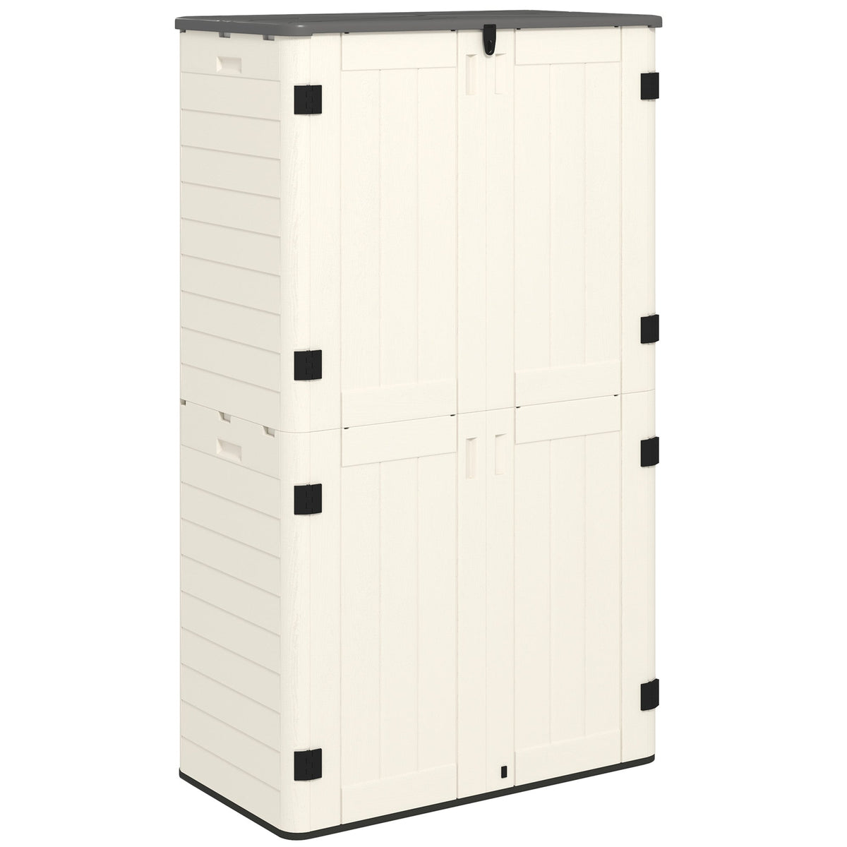 368 Gallon Waterproof Deck Box with Openable Top & Lockable Doors