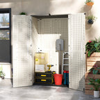 368 Gallon Waterproof Deck Box with Openable Top & Lockable Doors