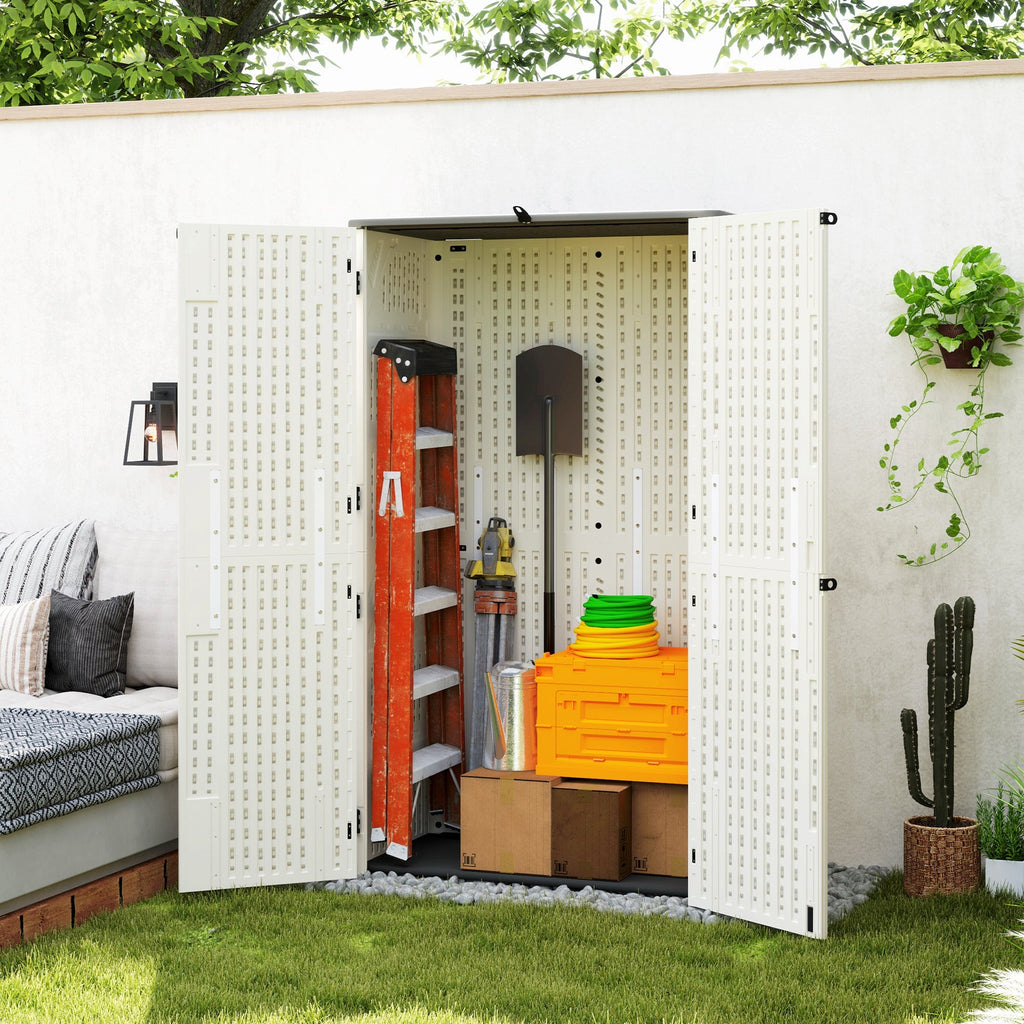 368 Gallon Waterproof Deck Box with Openable Top & Lockable Doors