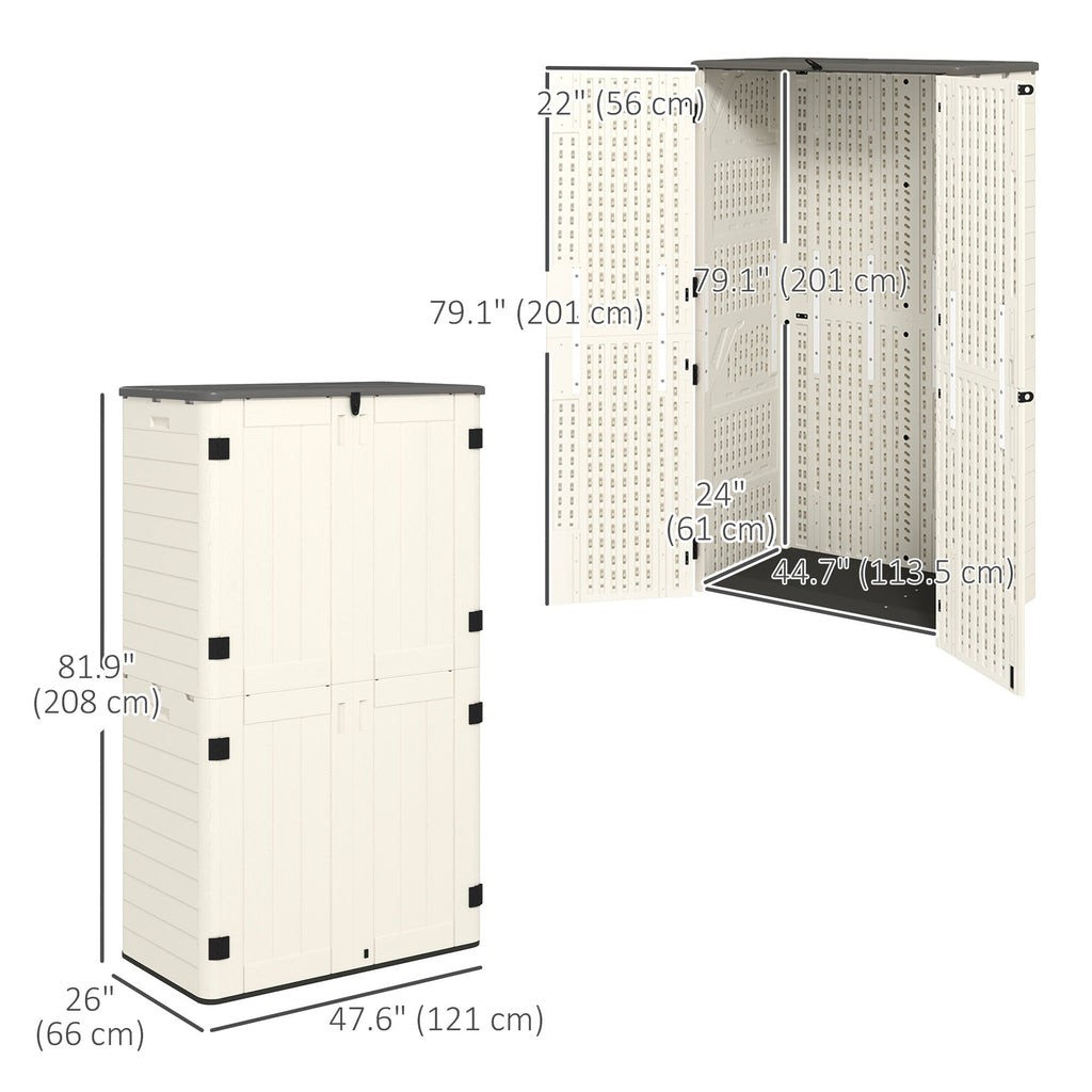 368 Gallon Waterproof Deck Box with Openable Top & Lockable Doors