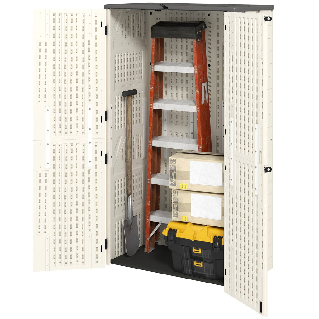 368 Gallon Waterproof Deck Box with Openable Top & Lockable Doors