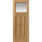 Rustic Oak 1930's Shaker Prefinished Obscure Glazed Internal Door - 1981mm x 762mm