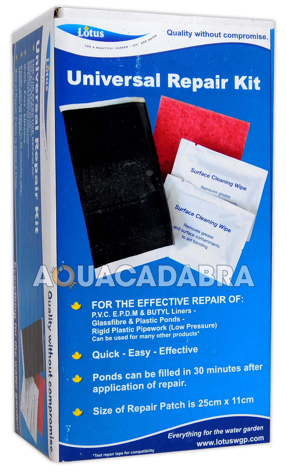 Lotus Universal Patch Kit for PVC, Fibreglass, Plastic Ponds