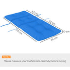 Tufted Adirondack Chair Cushion, Rocking Chair Cushion Pad with Backrest & Ties, Blue